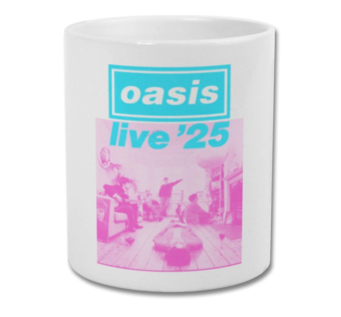 Oasis mug live 2025 blue and pink