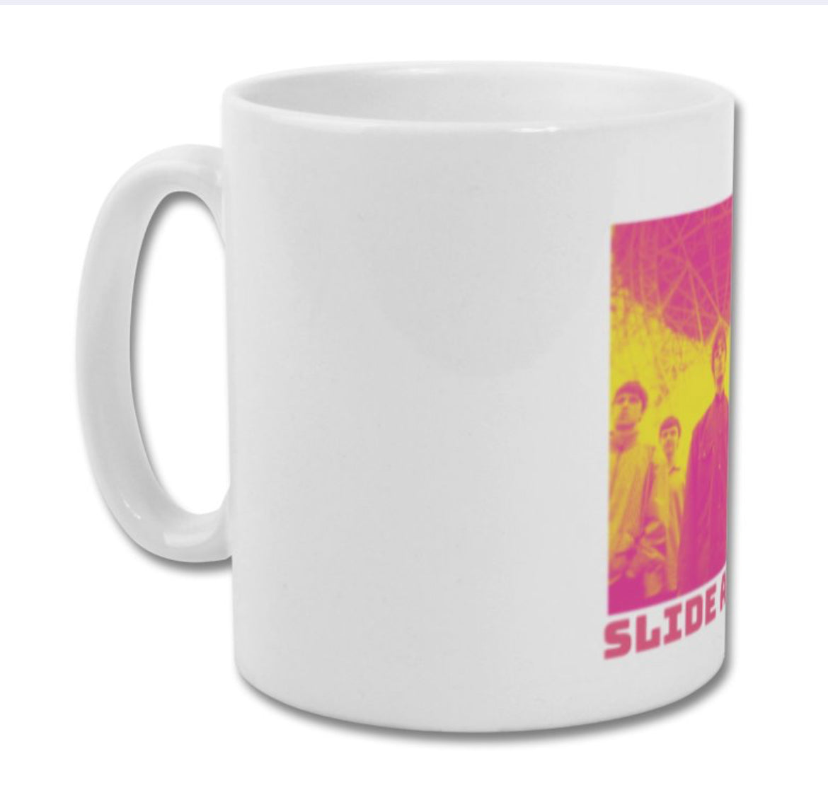Oasis mug slide away yellow and pink