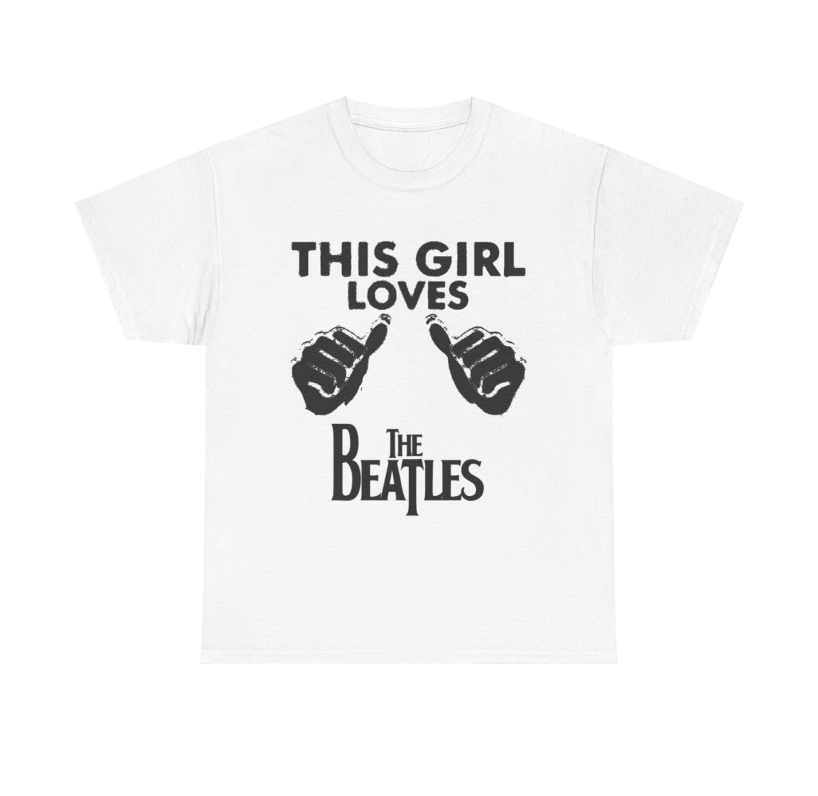 This girl loves the Beatles band T-shirt