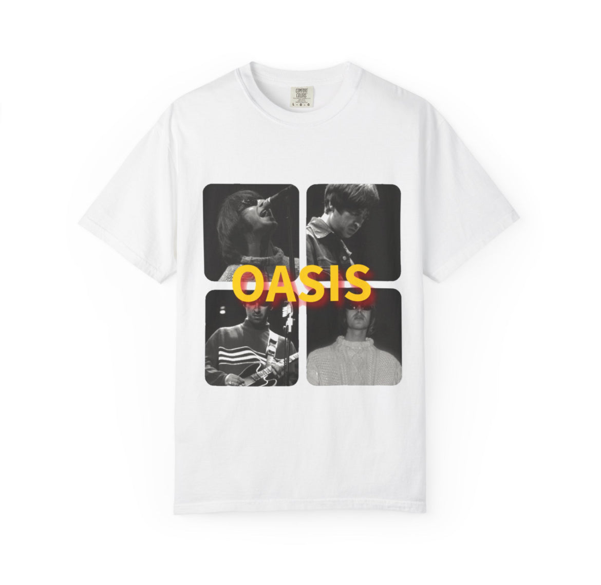 Oasis your musics shite it keeps me up all night band t-shirt front and back