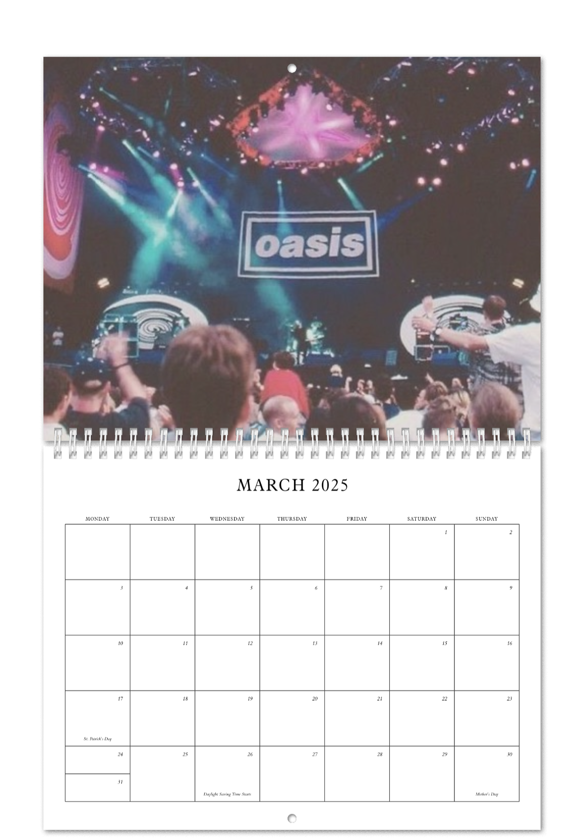 Oasis knebworth 2025 calendar