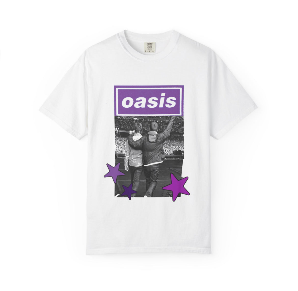 Oasis 2025 purple stars band T-shirt