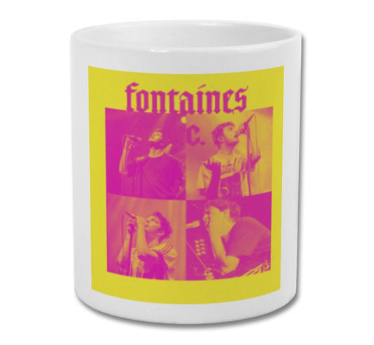 Fontaines DC mug yellow and pink