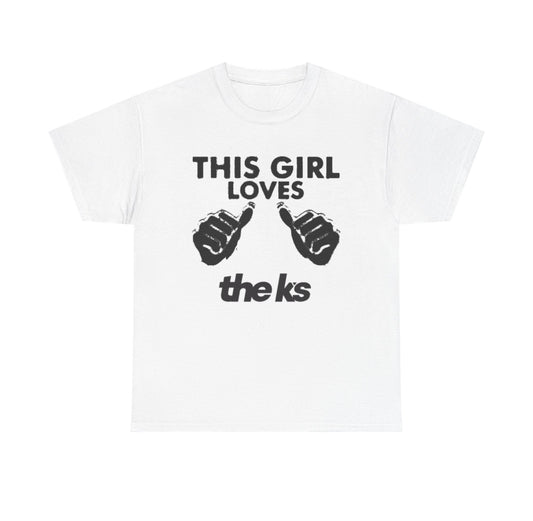 This girl loves the Ks band T-shirt