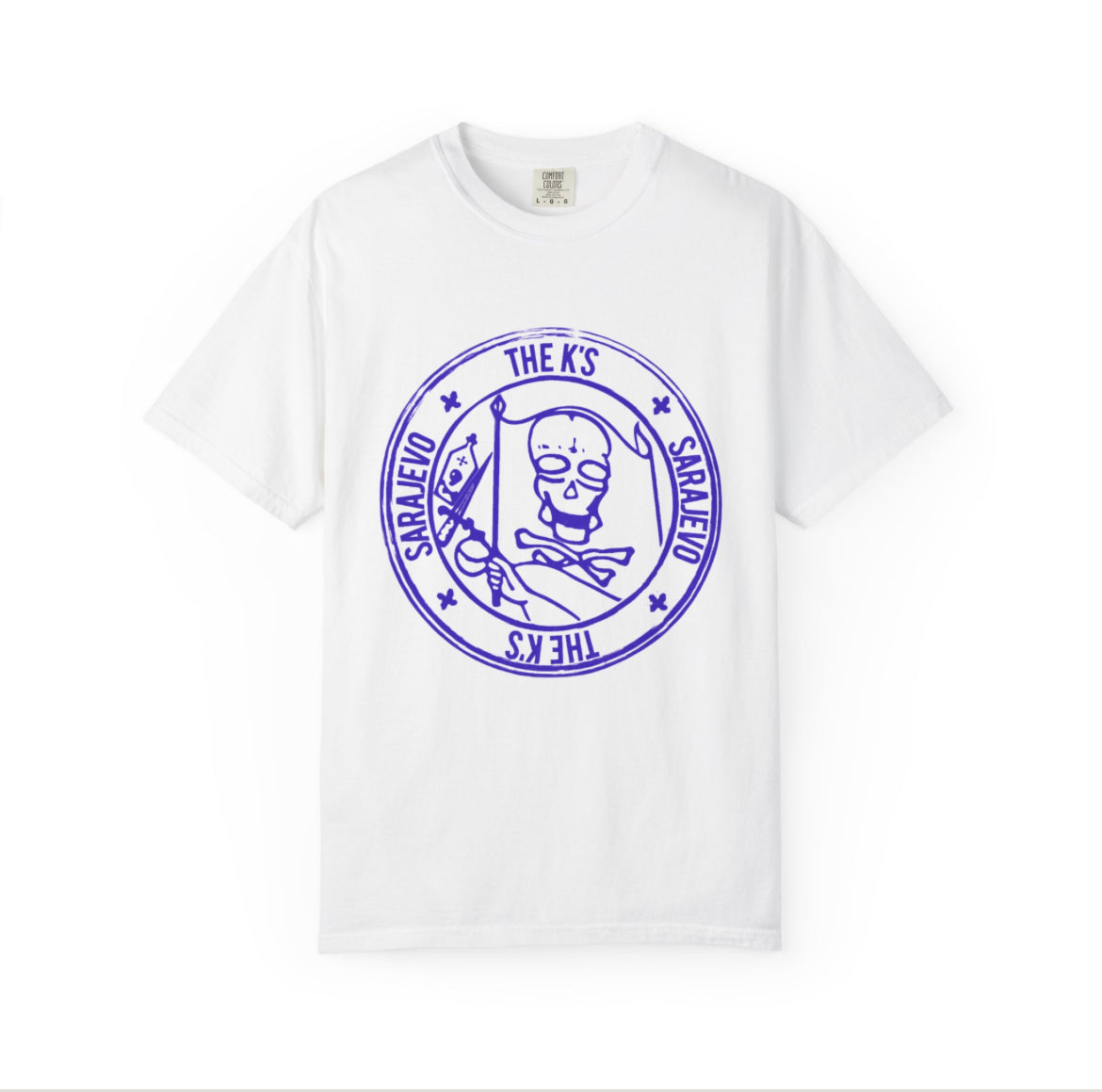 The Ks Sarajevo blue band t-shirt front and back
