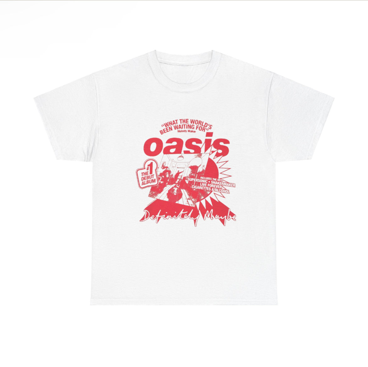 Oasis red and white band T-shirt