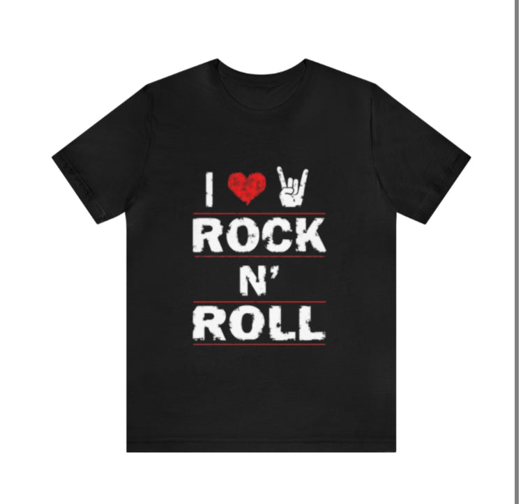 I love rock n roll band t-shirt