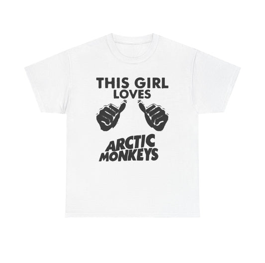 This girl loves Arctic monkeys band t-shirt