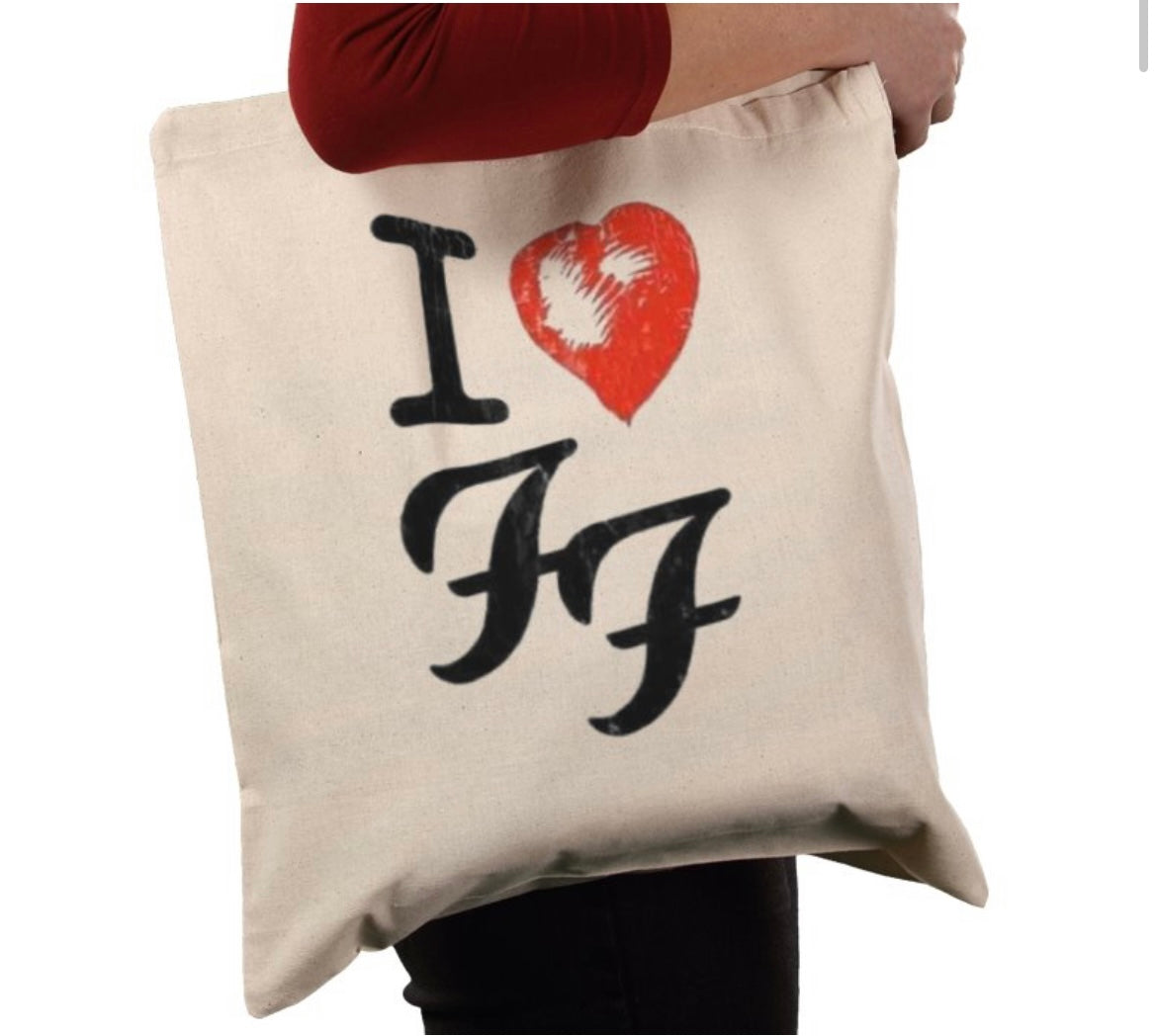 I love foo fighters tote bag