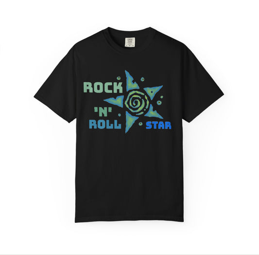 Oasis rock n roll star blue band t-shirt