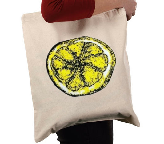 Stone roses lemon tote bag