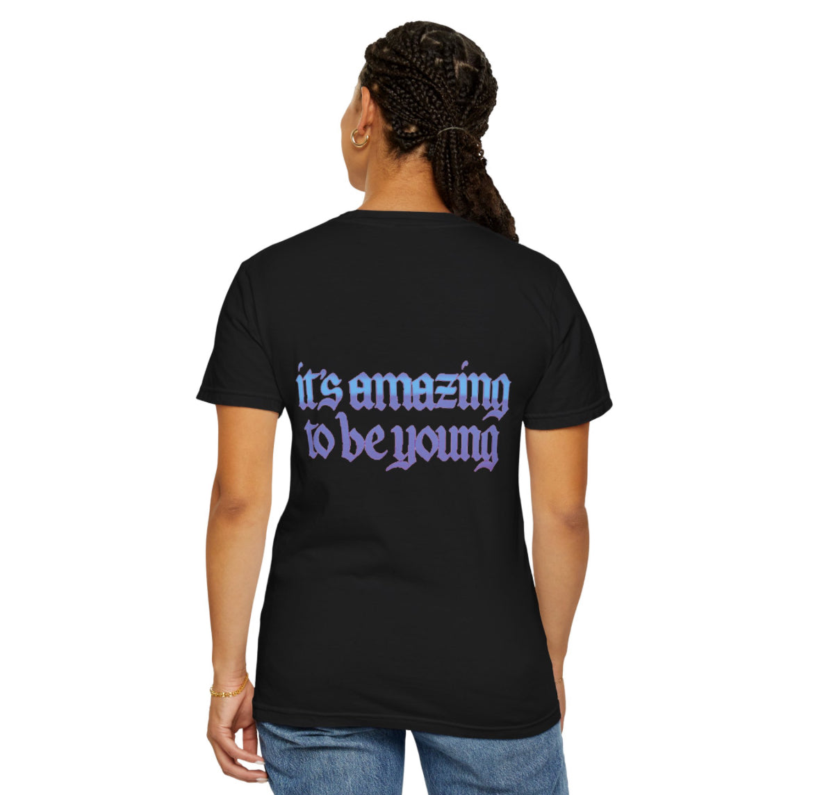 Fontaines dc it’s amazing to be young blue band t-shirt front and back