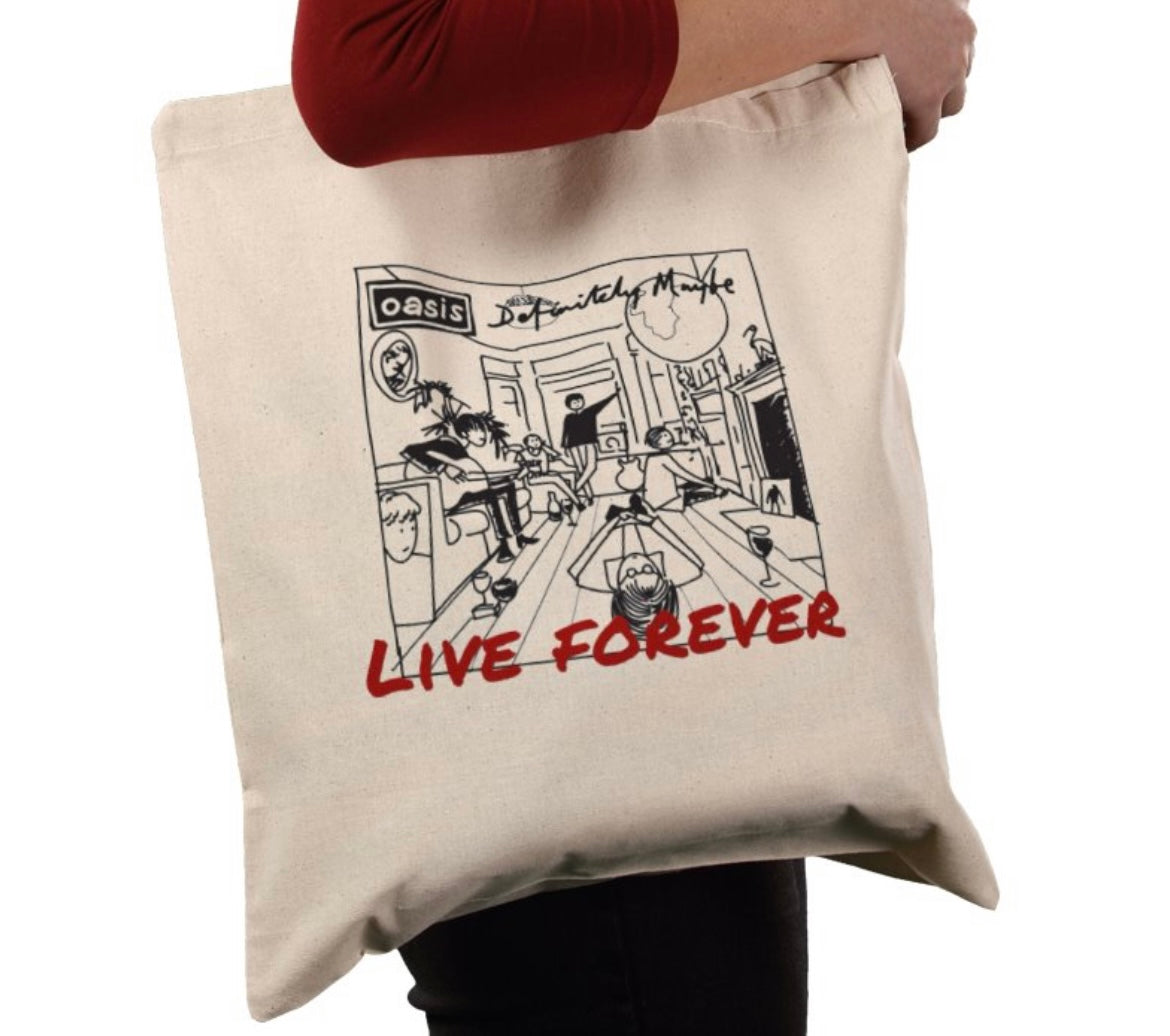 Oasis live forever tote bag