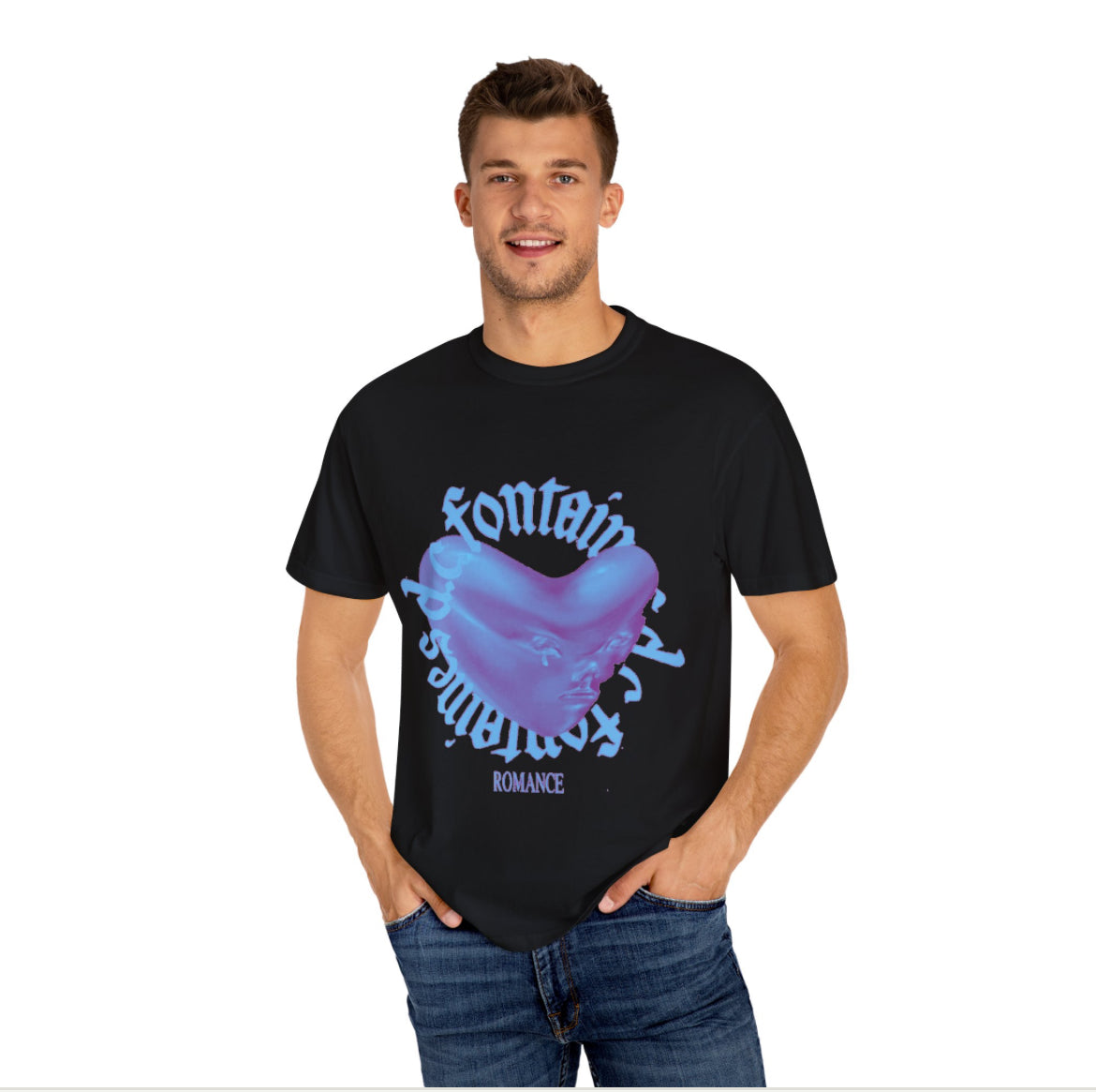 Fontaines dc it’s amazing to be young blue band t-shirt front and back