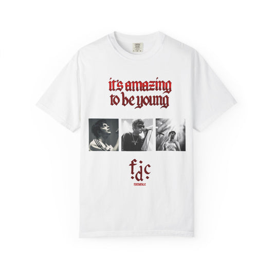 Fontaines DC it’s amazing to be young red band t-shirt front and back