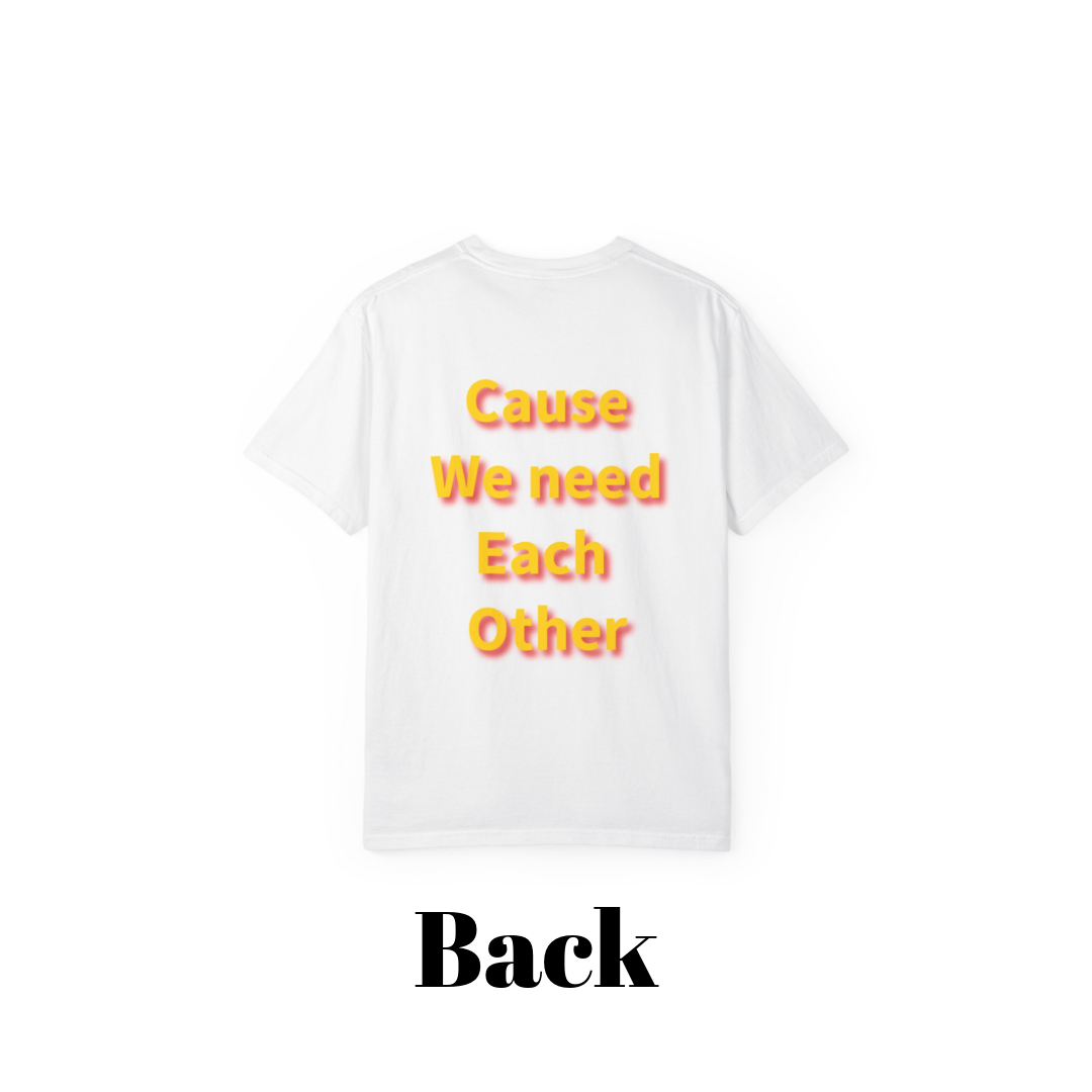 Oasis cause we need each other band T-shirt front and back