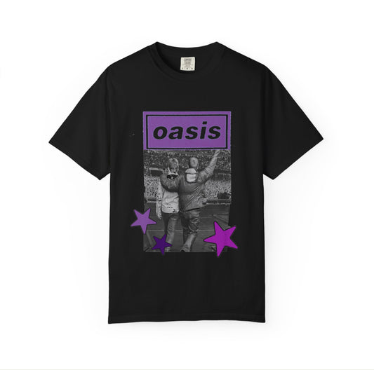 Oasis 2025 purple stars band T-shirt