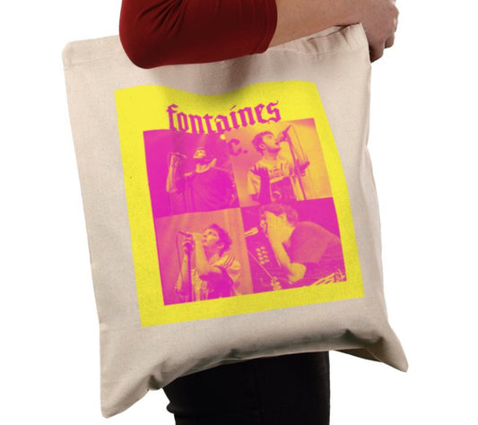 Fontaines DC tote bag yellow and pink