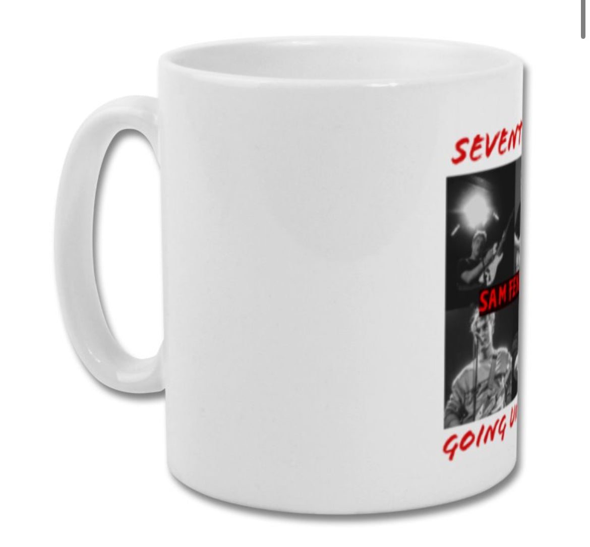 Sam fender mug seventeen going under Red text