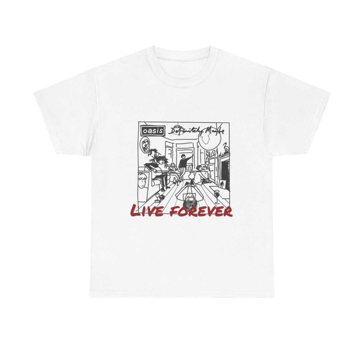 Oasis definitely maybe live forever band t-shirt