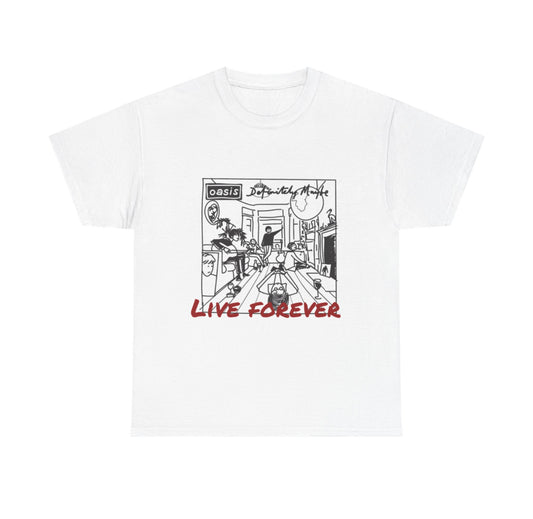 Oasis definitely maybe live forever band t-shirt