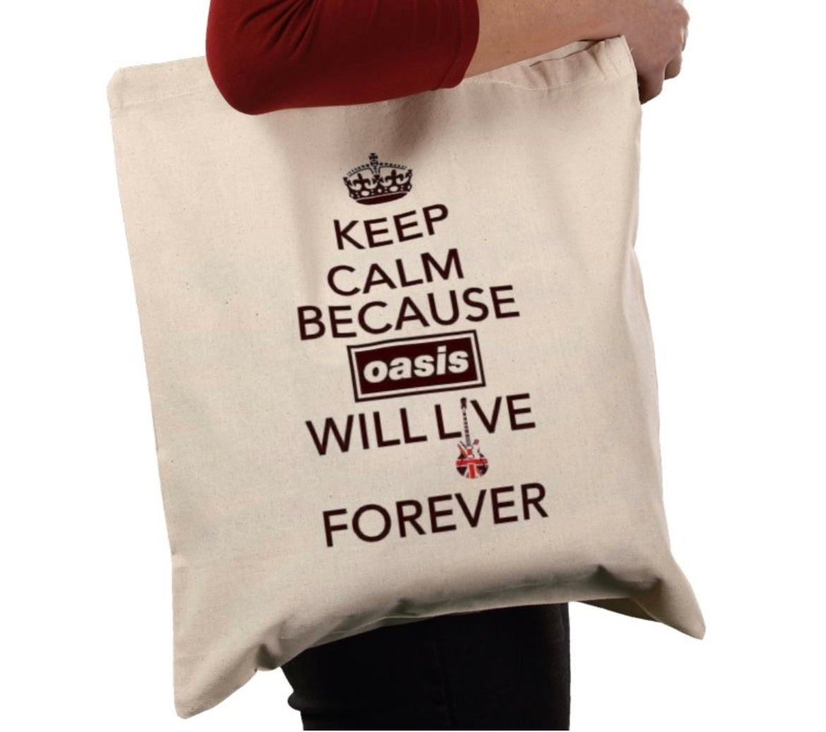 Oasis will live forever tote bag