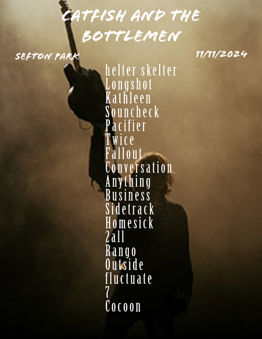 Catfish and the bottlemen Sefton park setlist poster