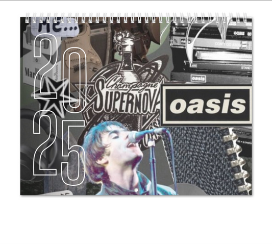Oasis collage style 2025 calendar