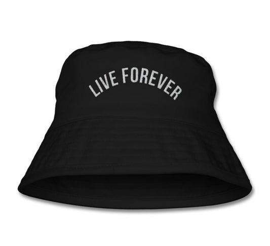 Live forever oasis bucket hat black