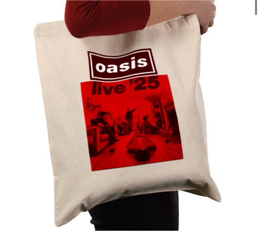 Oasis live 25 tote bag red